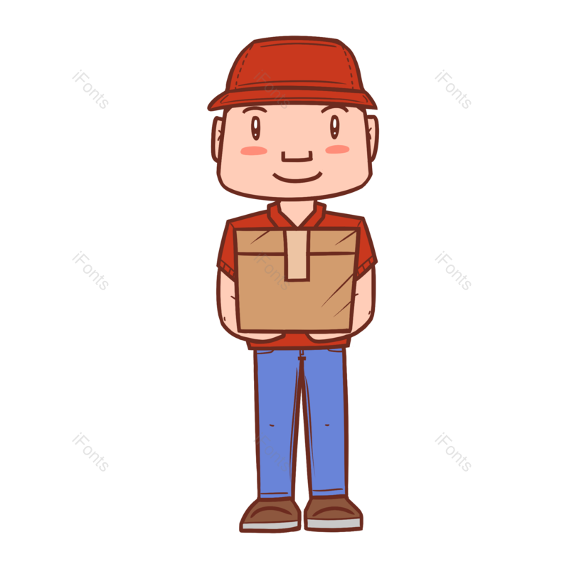 卡通图片,快递元素,快递员PNG,素材免抠素材